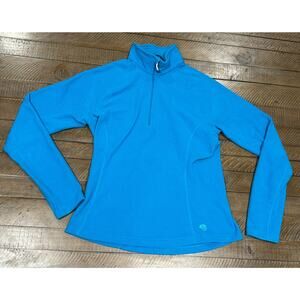 Mountain Hardwear Fleece Pullover M Half Zip Bright Blue 1/4 Zip